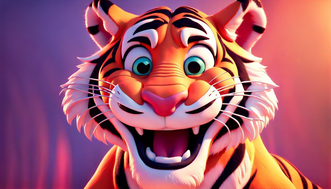 Smiley catoon tiger