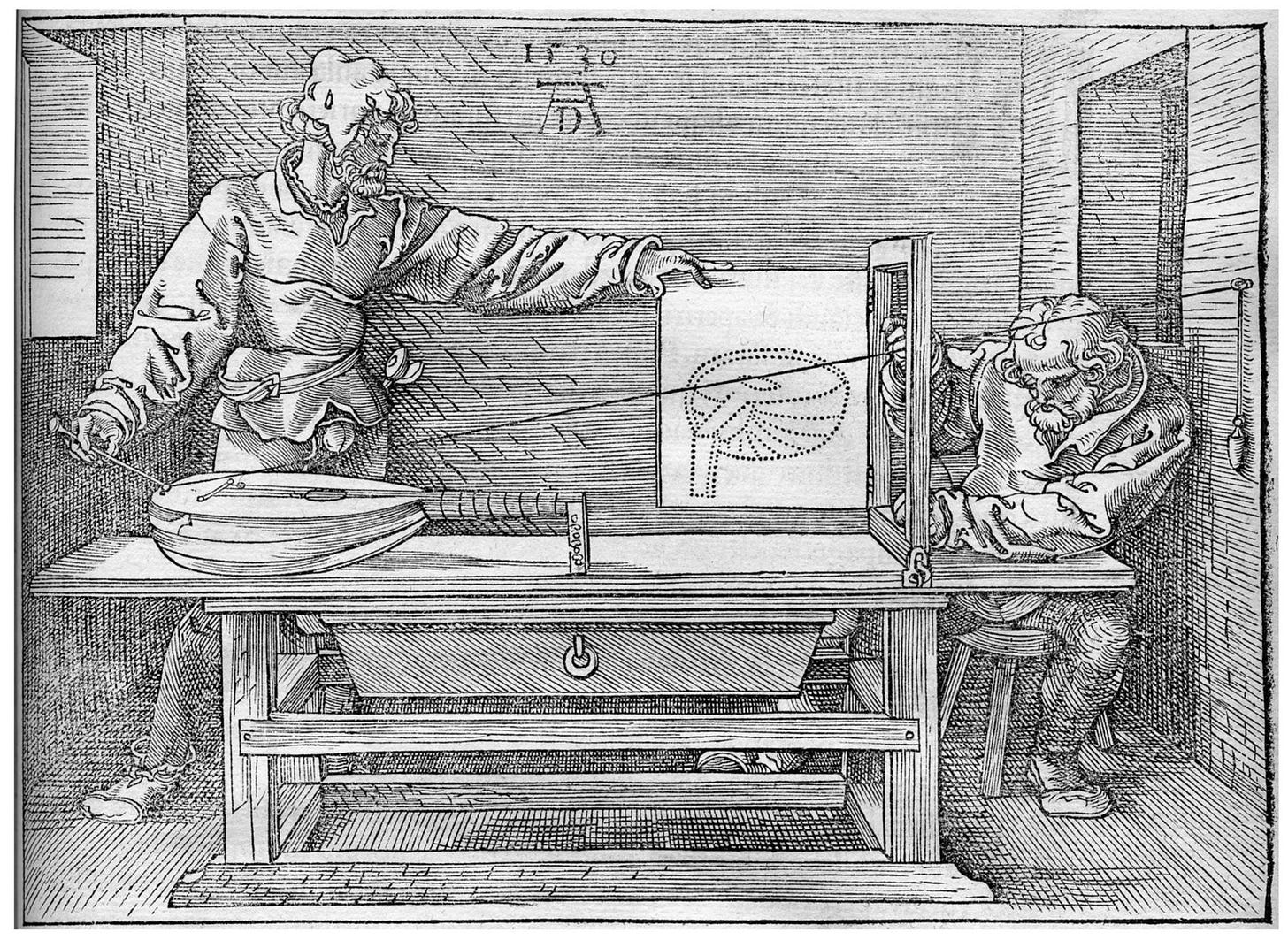 What is Albrecht Dürer's Perspective Machine drawing style? - Graphic  Design Stack Exchange