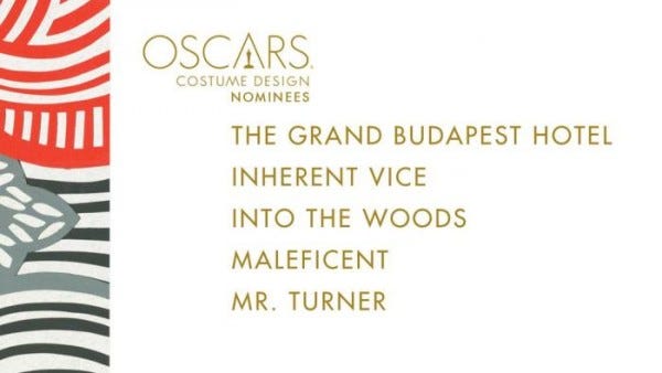 Costume Design oscar noms 2015