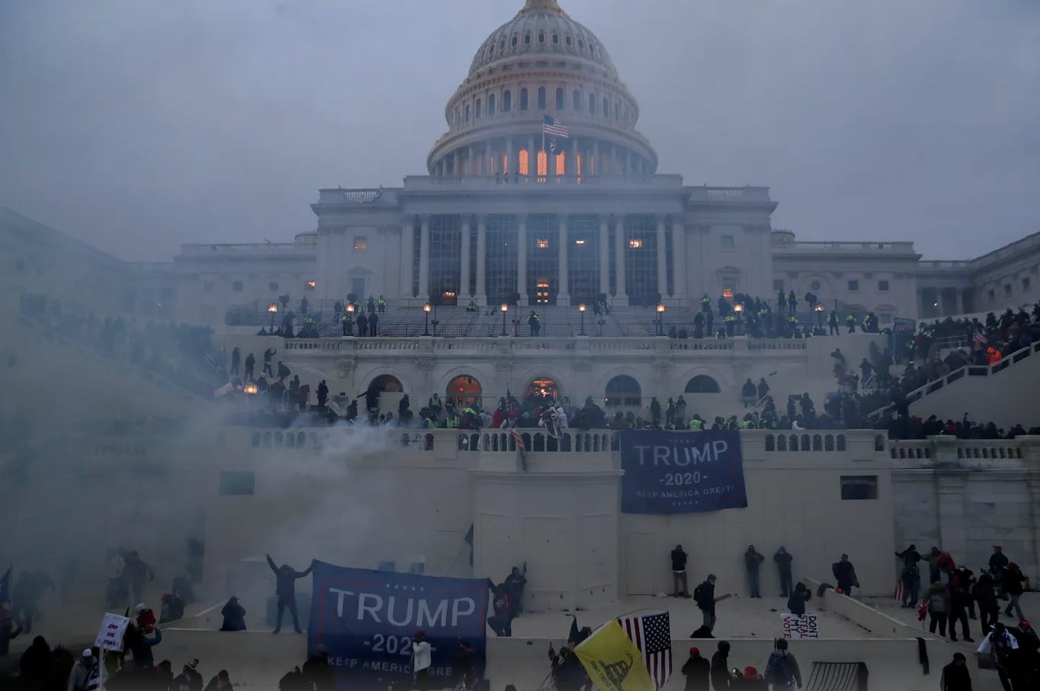 Photo of Trump supporters storming the U.S. Capitol Building on January 6, 2021