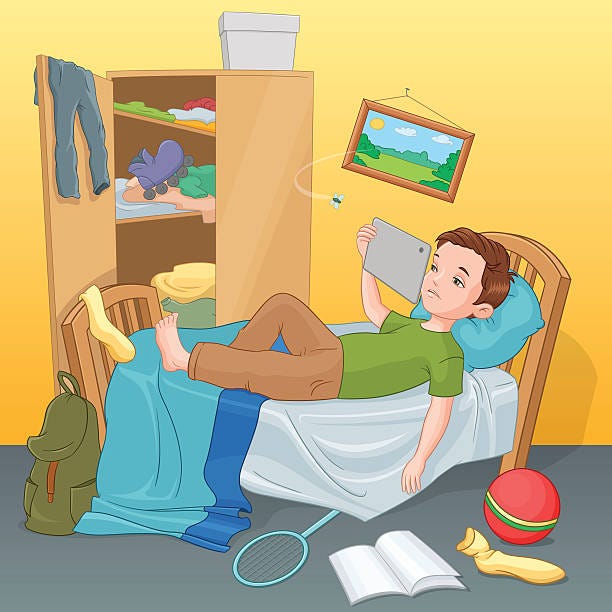 1,700+ Lazy Kid Stock Illustrations, Royalty-Free Vector Graphics & Clip  Art - iStock | Watching tv, Worried mom, Traveler