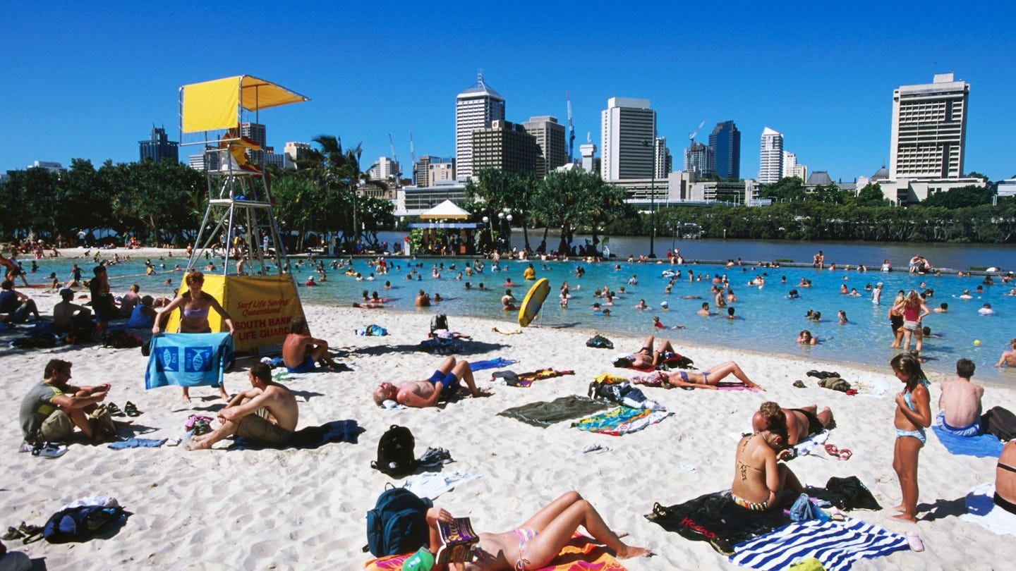 Urban beach-goers in Brisbane