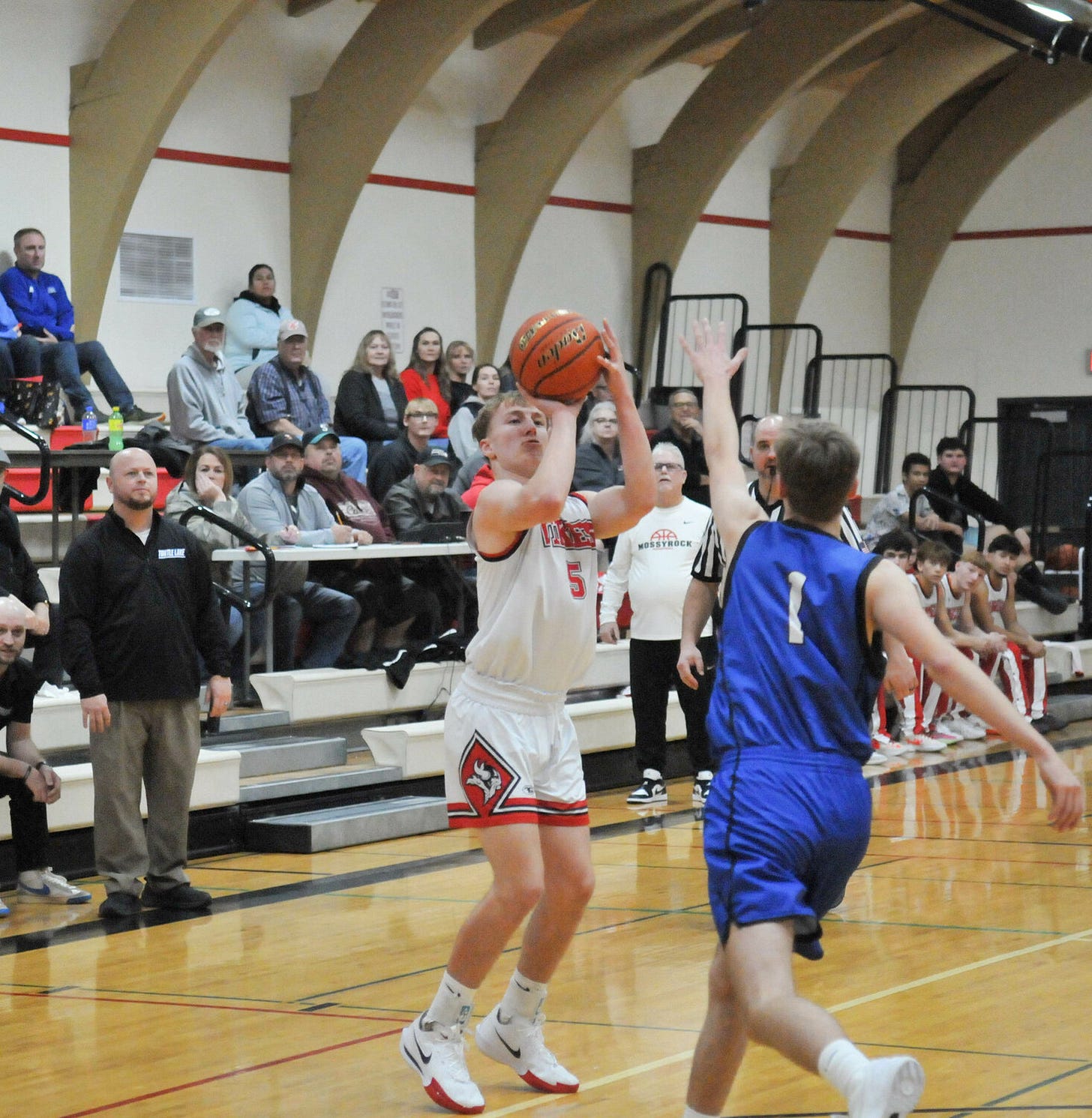 Mossyrock's Eathan Johnson shoots the ball during Mossyrock's win over Toutle Lake on Dec. 4.