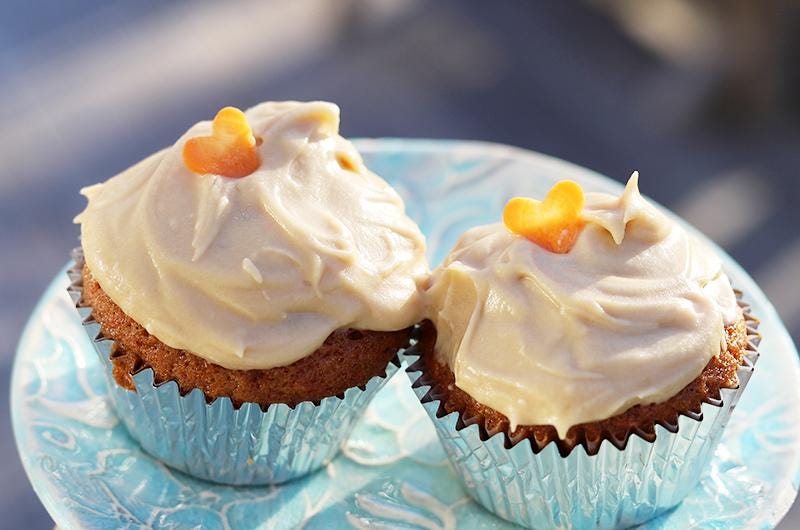 Carrot Cake Cupcakes with Brown Sugar Cream Cheese Frosting, Abby Dodge, Cook the Vineyard