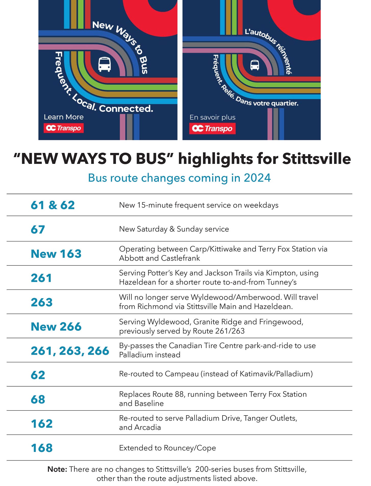 New Ways to Bus highlights for Stittsville