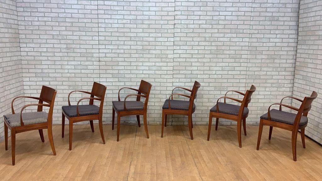 Contemporary Jonathan Crinion for Knoll Wood Side Dining Armchairs - Set of 6 - 3
