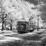 Streetcar, St. Charles Avenue, New Orleans, Louisiana. Source: public domain.