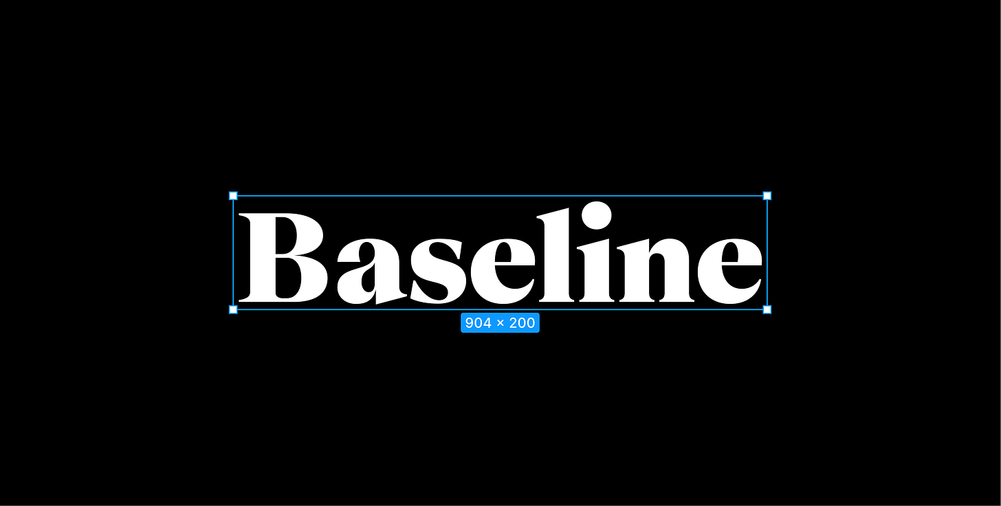 Baseline's logo on a black background, with a Figma frame around the mark.