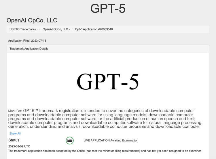 OpenAI Files GPT-5 Trademark; Find All the Details Here | Beebom