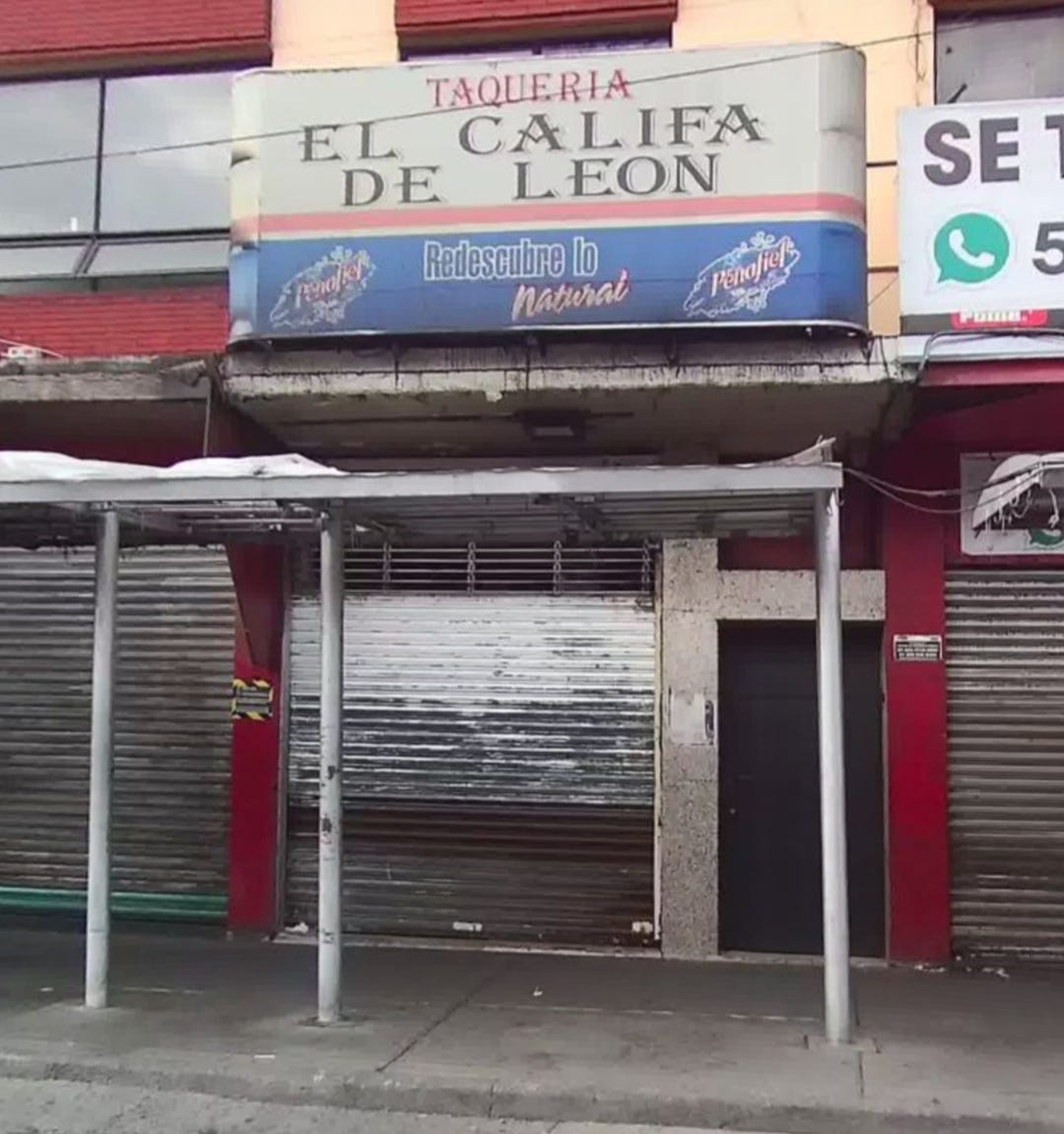 Entrance to the recently Michelin-starred Taquería El Califa de León