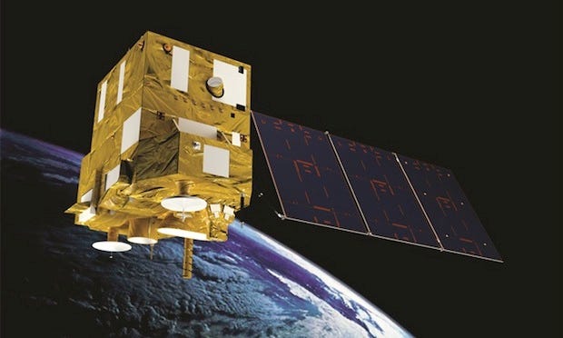 Artist's concept of the CBERS 4 satellite in orbit. Credit: Brazilian Space Agency (AEB)