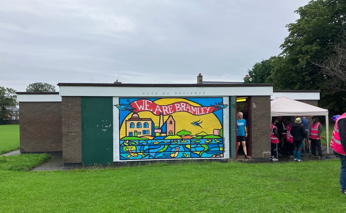 'We are Bramley' painted on a brick building