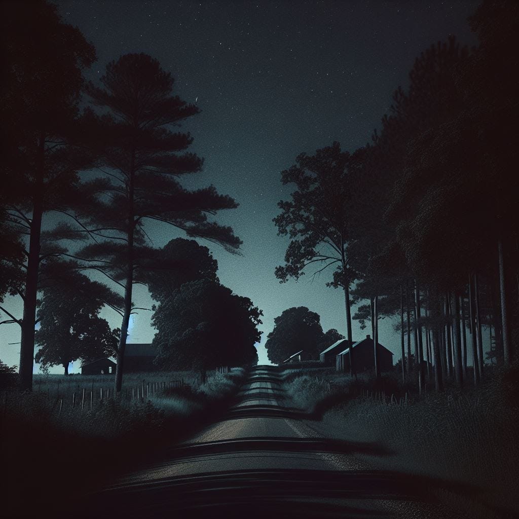 Thumbnail Image a dark country road in Northeast Louisiana