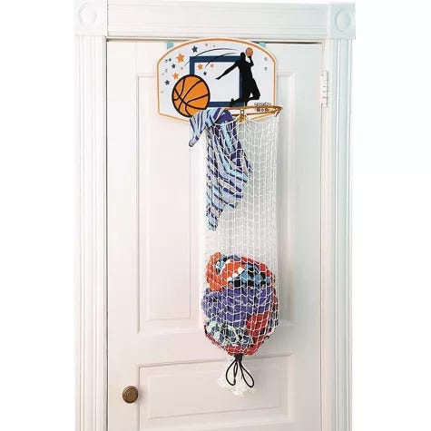 Taylor Toy Basketball Laundry Hamper Over the Door Hoop for Kids, 5 of 7