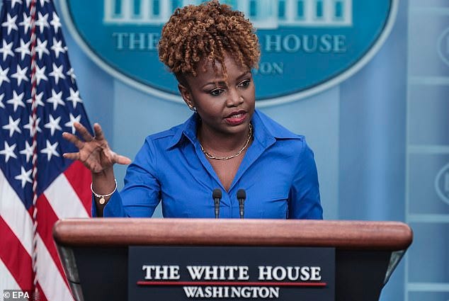 White House press secretary Karine Jean-Pierre fumed at the Daily Mail's question over why president Joe Biden won't recognize his seventh grandchild that his son Hunter fathered with an ex-stripper