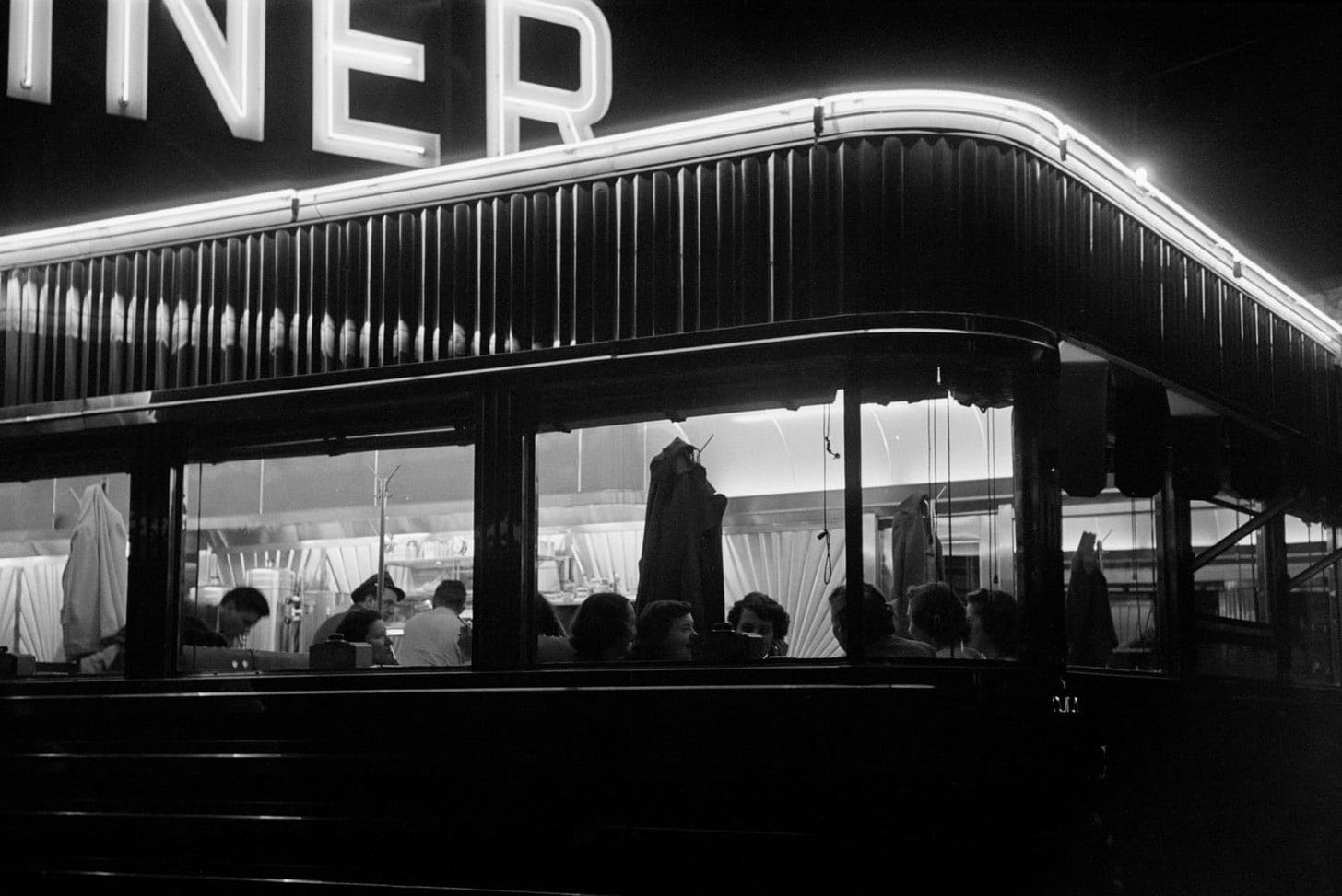 1950s American Diner at Night, by Marvin Koner 