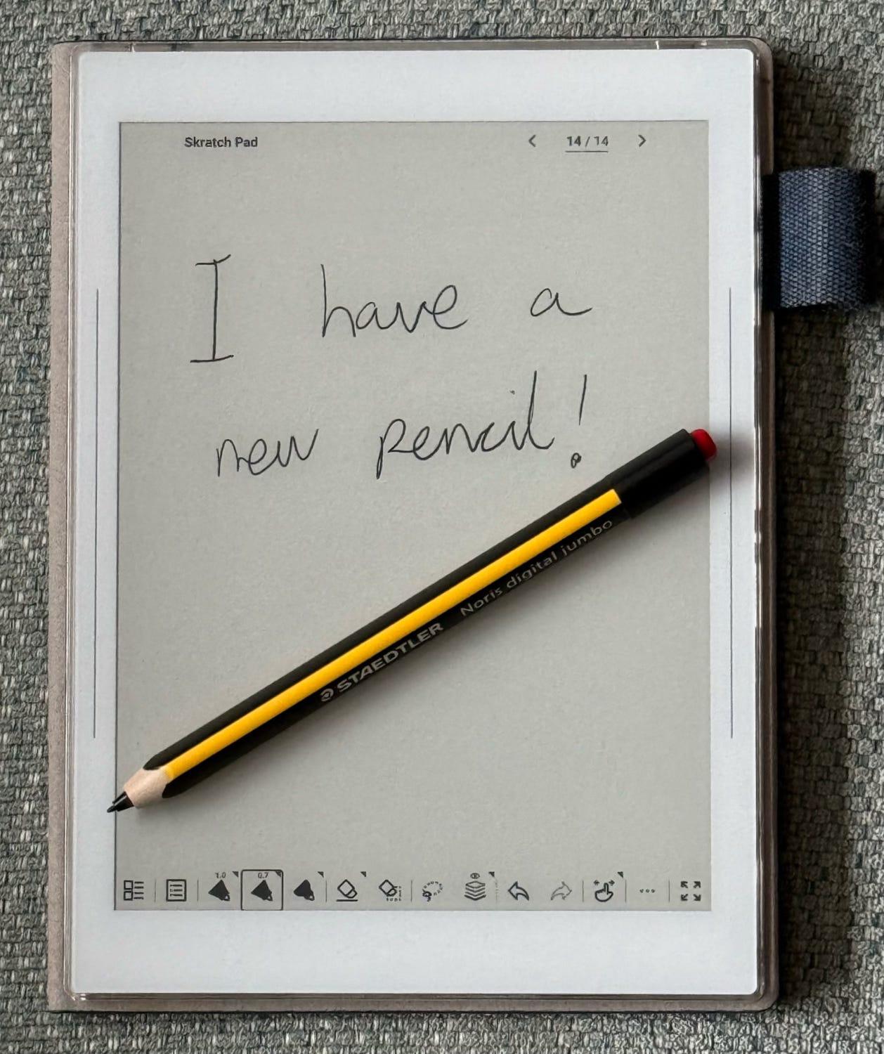 A new fancy pen on my e-ink tablet