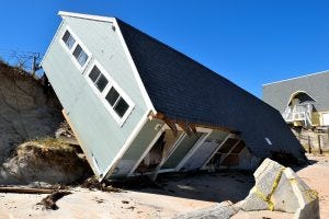 House upended after Hurricane Irma