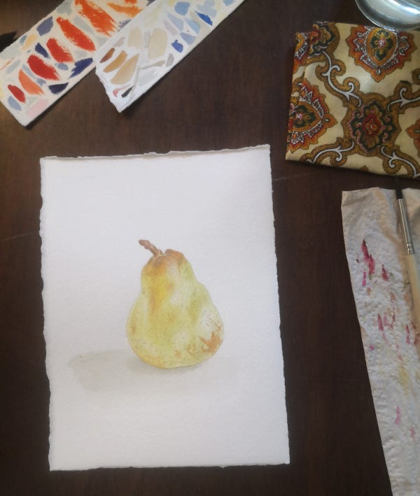 peinture de poire à l'aquarelle