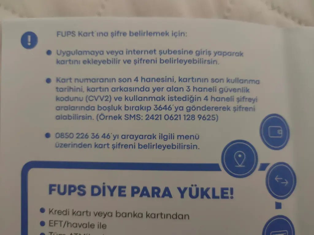 Fups kart şifre