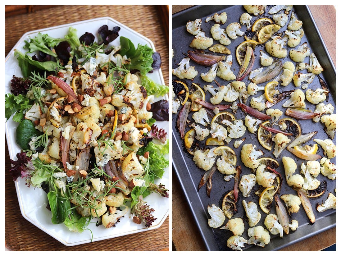 Rosemary Roasted Cauliflower Warm Salad Cook the Vineyard