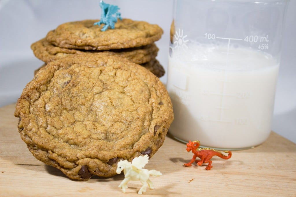 Really big cookies. Big enough the dragons are doing battle over them. 