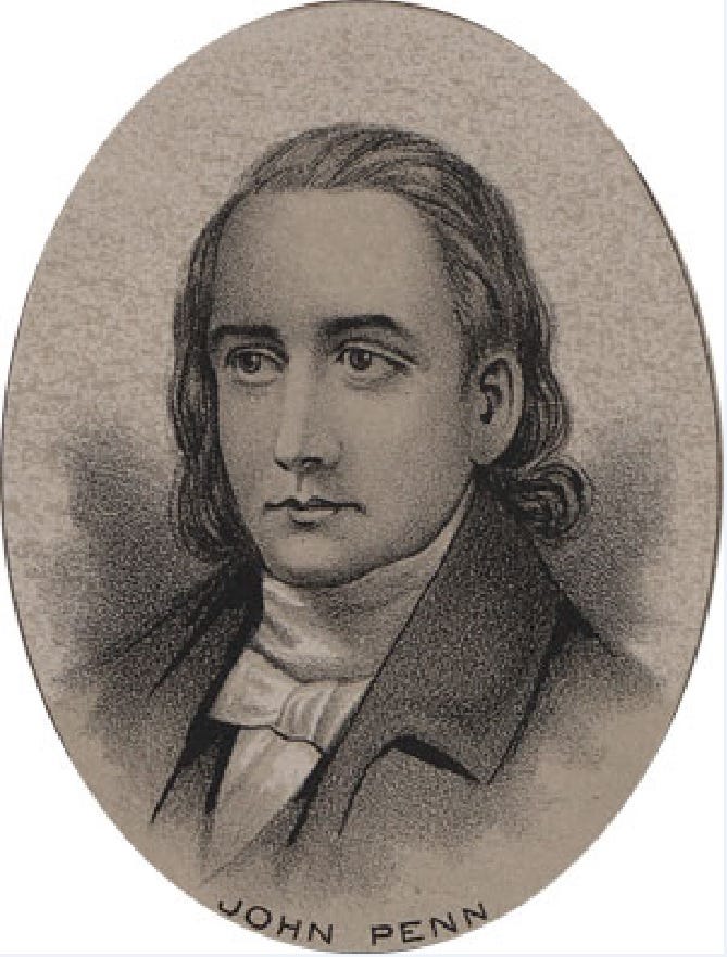 Library of Congress engraving of John Penn