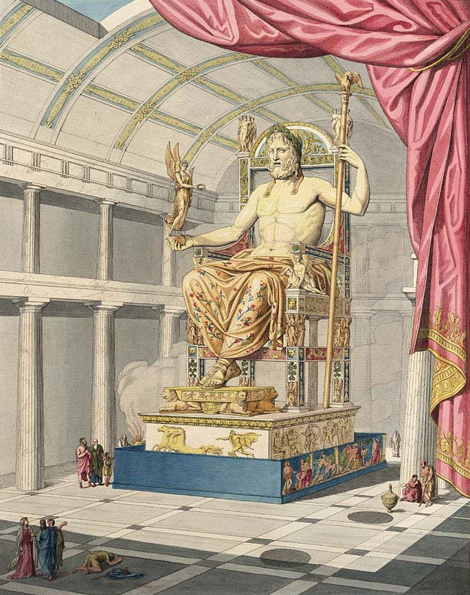 Painting: Zeus in Olympia by Quatremère de Quincy, 1815