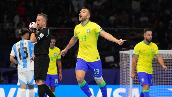 É hexa! Brasil vence arquirrival Argentina e conquista Mundial de Futsal  após 12 anos < No Ataque