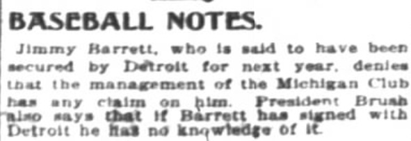 1901 Cincinnati Enquirer Jimmy Barrett