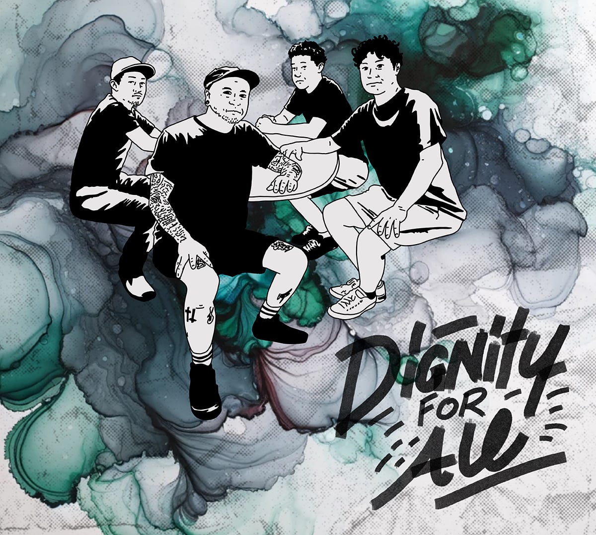 Illustration of the band Dignity For All