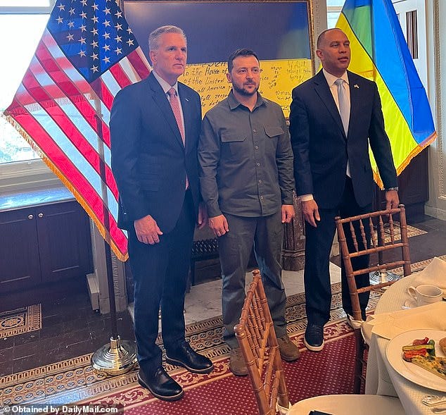 Zelensky meets Kevin McCarthy - after Speaker DENIED his plea to address  Congress to ask for more aid | Daily Mail Online