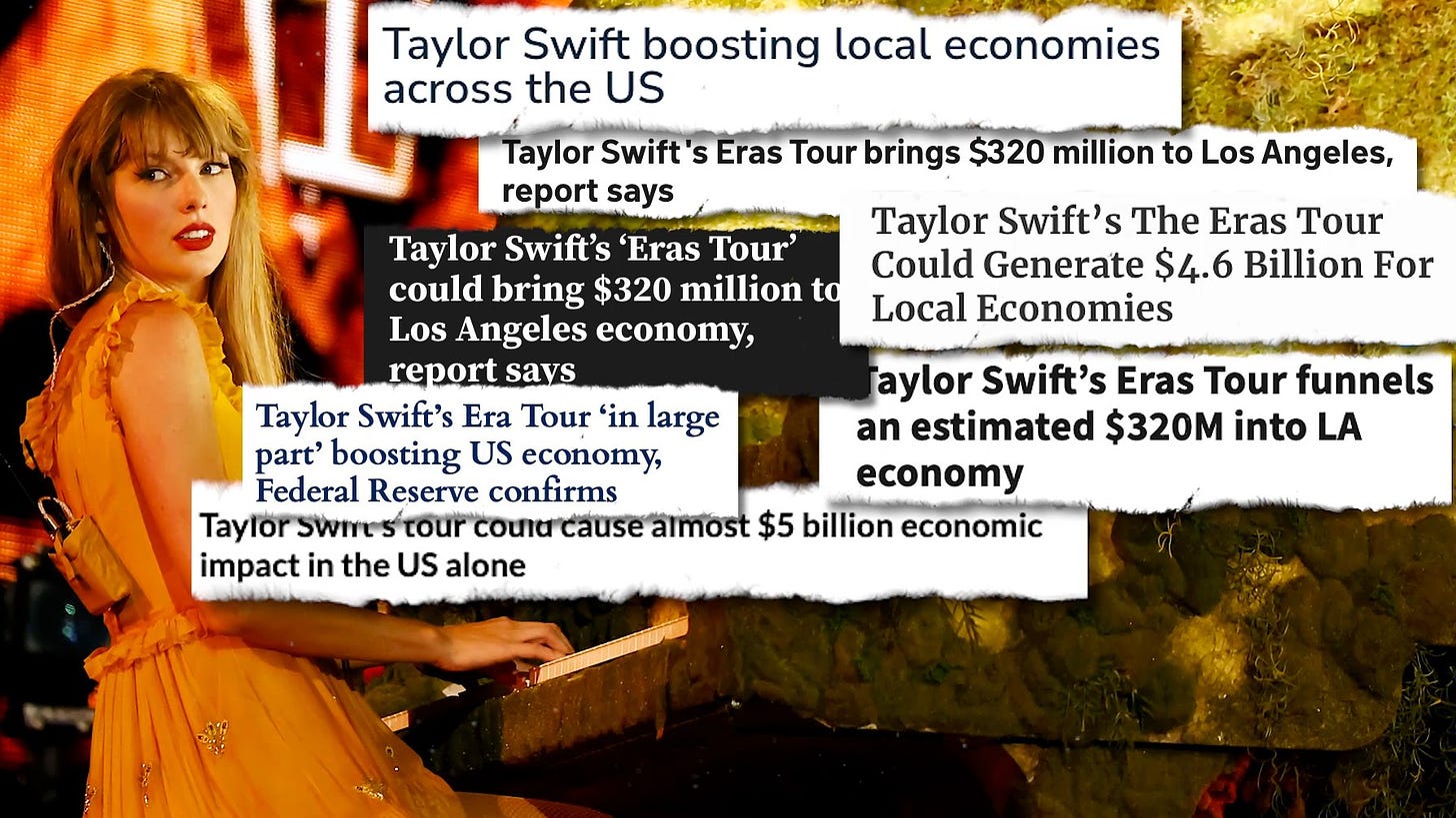 Noah Pransky on X: "ANTI-HERO POST: Why Taylor Swift did NOT generate $5  billion for the U.S. economy …and the crazy story about what happened when  I tried to fact-check that claim.