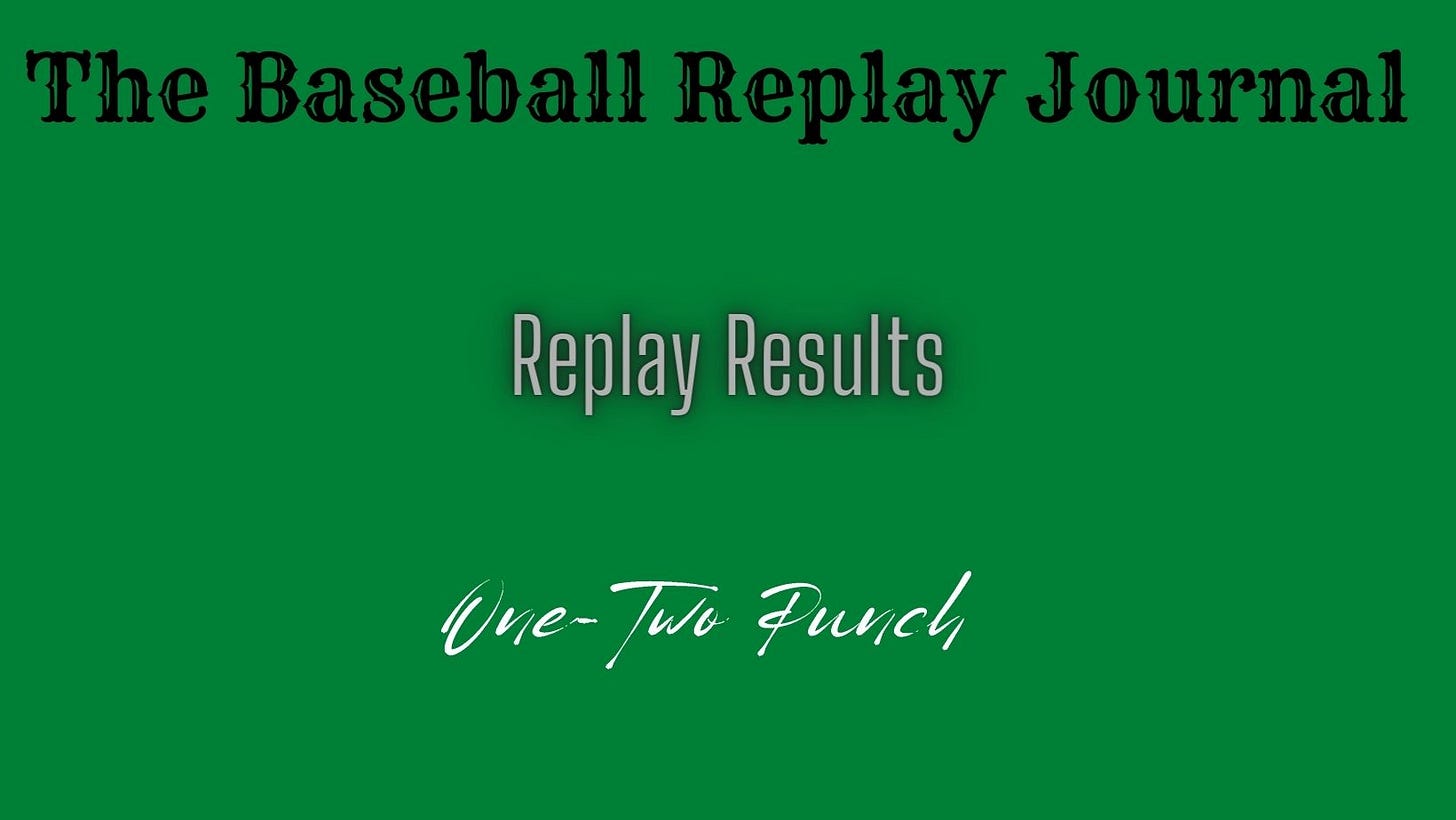 Baseball Replay Journal Replay Results