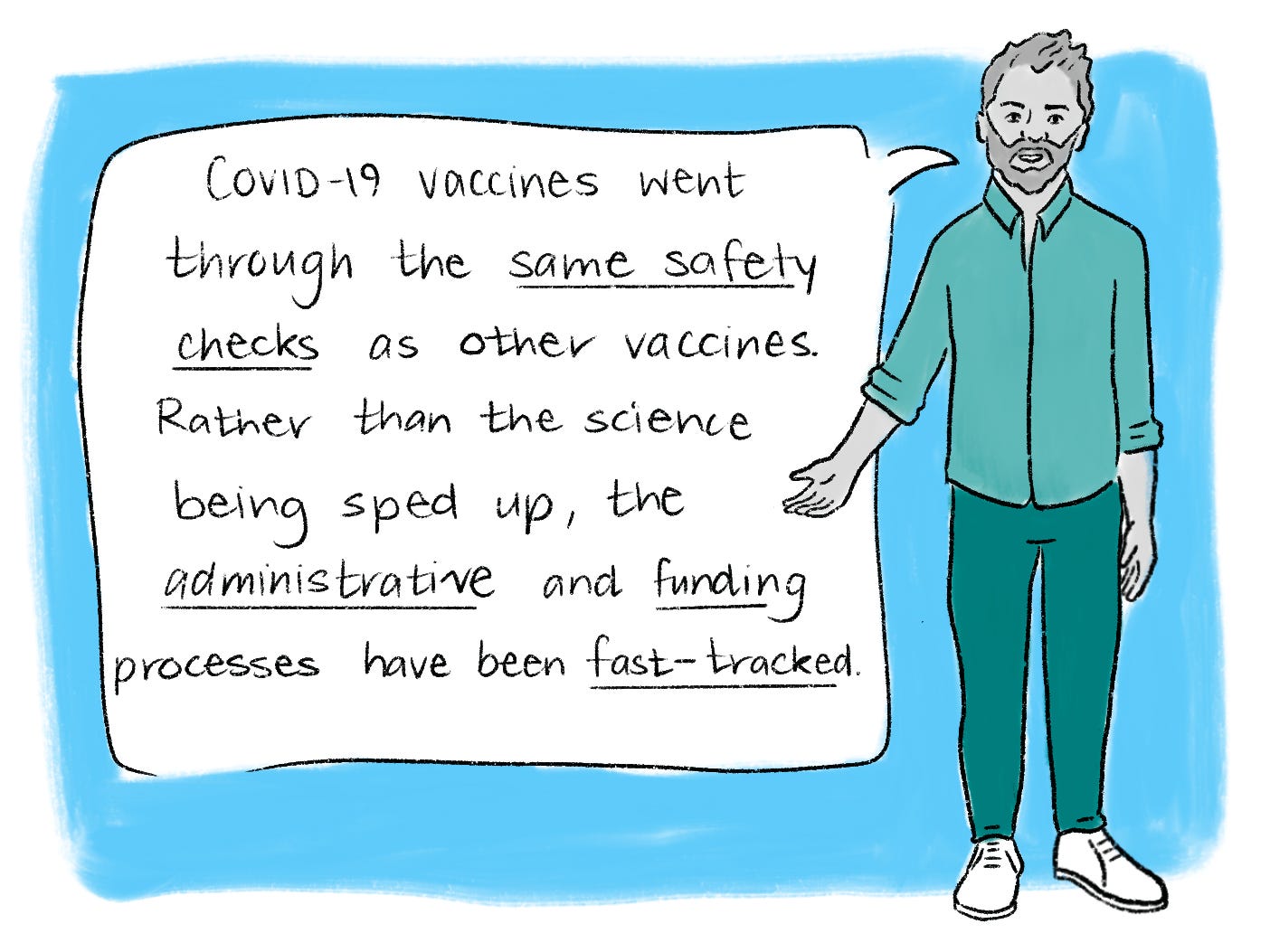 Vaccine comic scene 17. Read the transcript below.