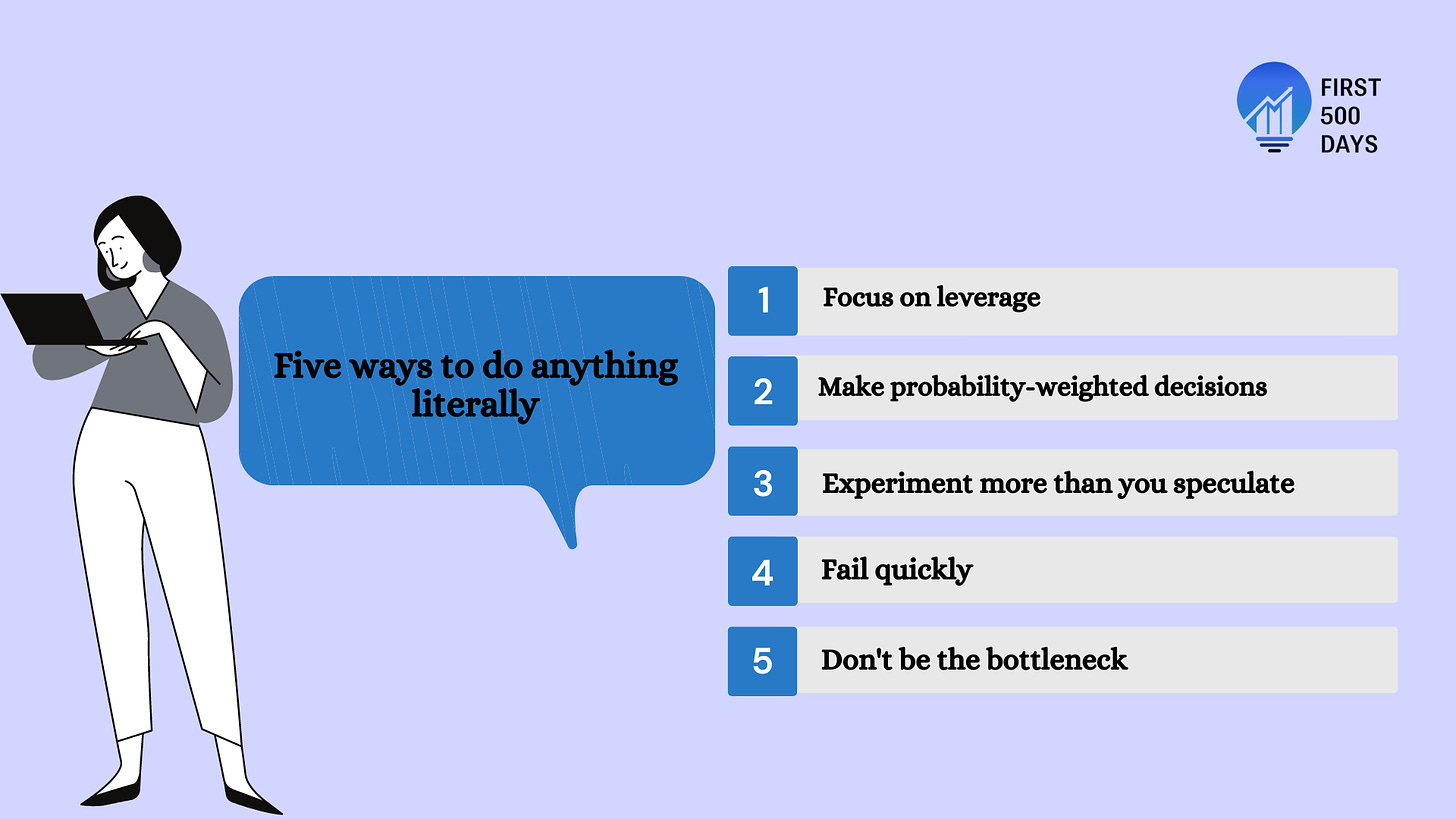 Five ways to do anything literally