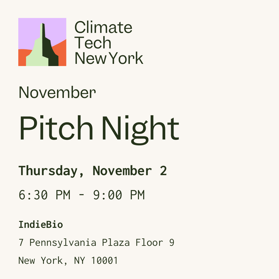 Join us for the Climate Tech Pitch Night