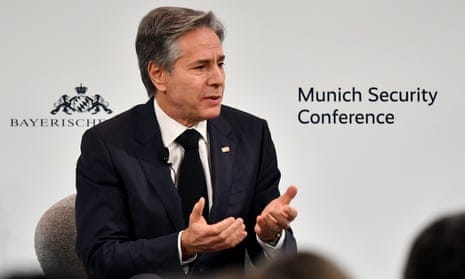 Antony Blinken, the US secretary of state, speaks at the Munich security conference. 