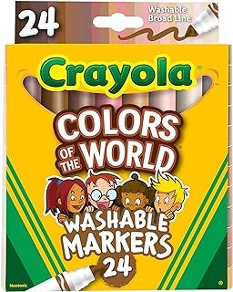 Crayola Colors of The World Markers, Skin Tone Markers, Classroom Supplies, Gift for Kids, 24 Count (Styles Vary)