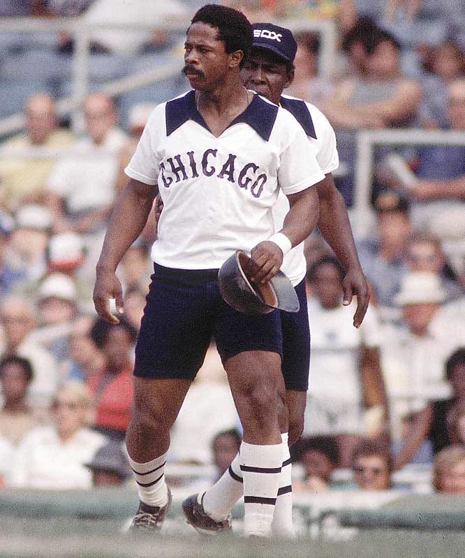 White Sox player in shorts uniform