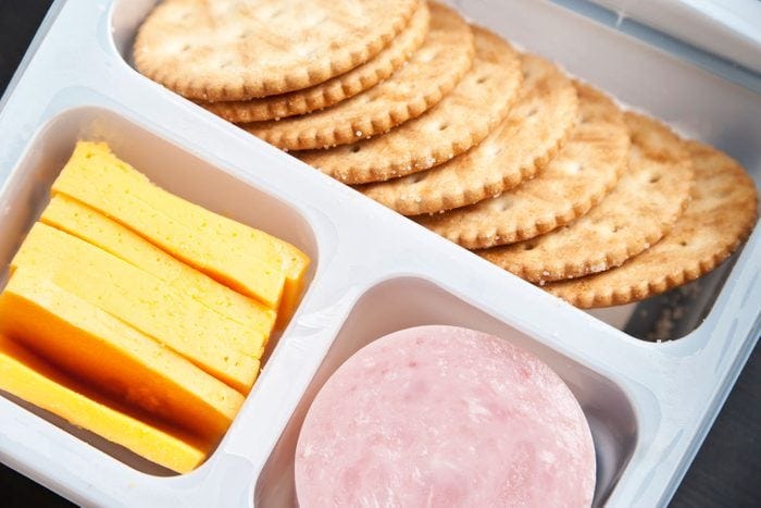 Crackers, Sliced Cheese, Ham
