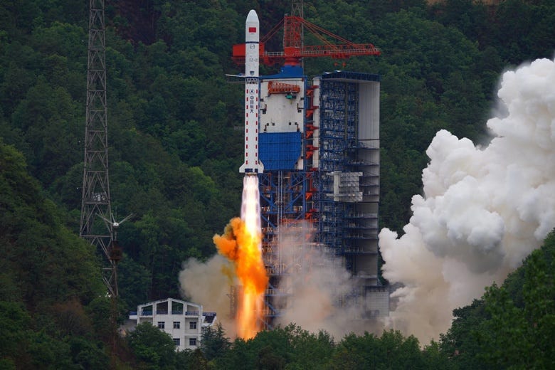 The Long March 2D Y103 lifting off from the Xichang Satellite Launch Center.