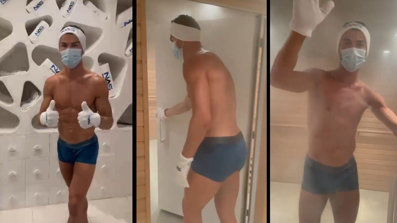 Cristiano Ronaldo • Recovery by Cryotherapy 🥶 (-110°C = -166 °F) & Sauna  🥵 (+50°C = 122 °F) - YouTube