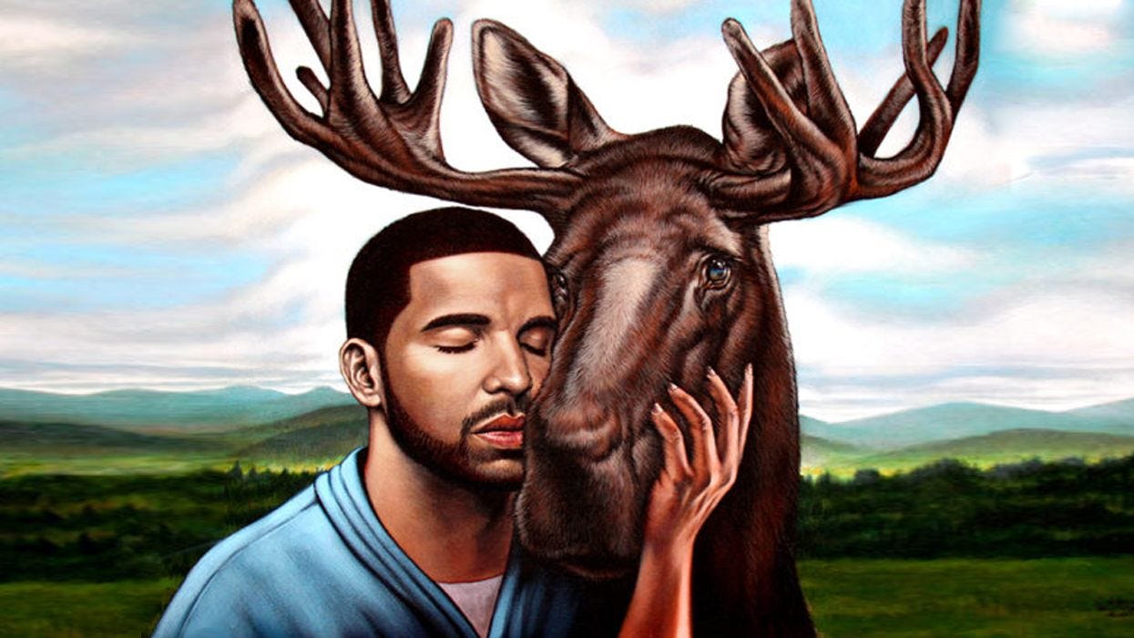 Drake Snuggling A Moose Is The Most Canadian Book Cover You'll Ever See -  MTL Blog