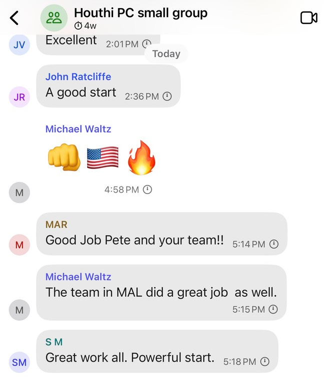 Screenshot of a group chat Screenshot of a group chat