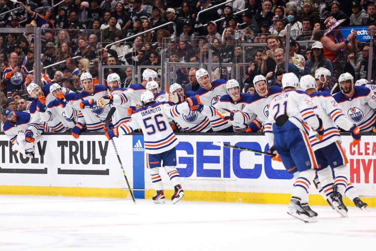 Kailer Yamamoto Edmonton Oilers Bench