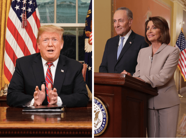 donald trump with chuck schumer nancy pelosi