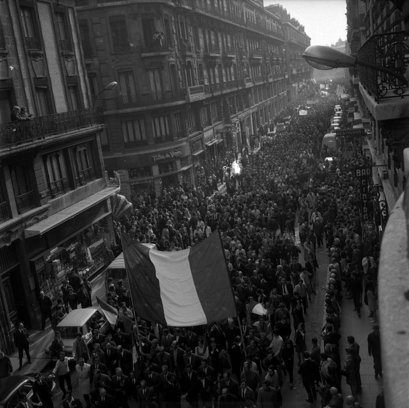 Violent clashes and protests in Toulouse, 1968.