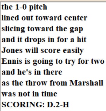 Diamond Mind Baseball Play By Play