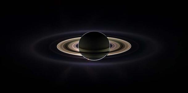 Saturn eclipsing the sun, seen from behind from the Cassini orbiter. The image is a composite assembled from images taken by the Cassini spacecraft on September 15, 2006. (Public Domain) Saturn eclipsing the sun, seen from behind from the Cassini orbiter. The image is a composite assembled from images taken by the Cassini spacecraft on September 15, 2006. (Public Domain)